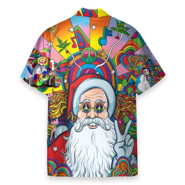 Merry Peacemas Santa Claus Hippie Hawaiian Shirt