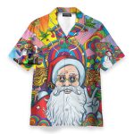 Merry Peacemas Santa Claus Hippie Hawaiian Shirt