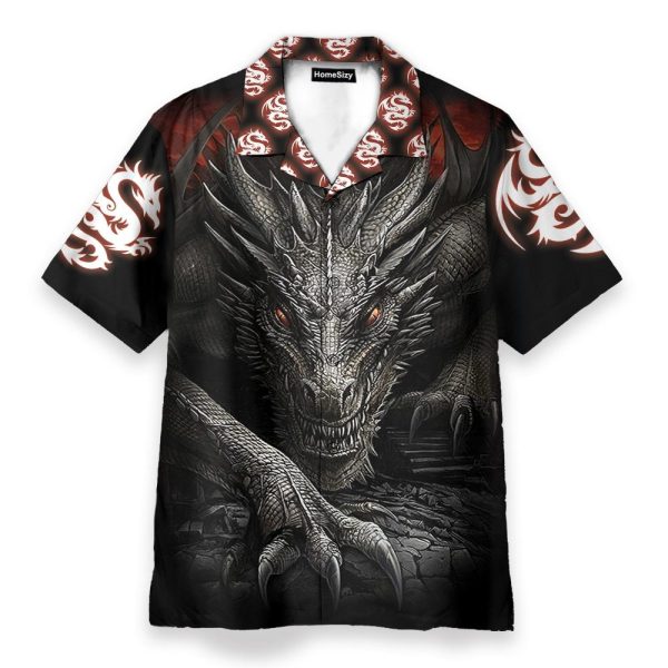 Dragon Men'S Button'S Up Shirts Hawaiian Shirt