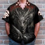 Dragon Men'S Button'S Up Shirts Hawaiian Shirt