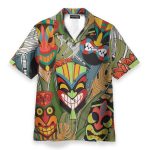 Tiki Head Men'S Button'S Up Shirts Hawaiian Shirt & Beach Shorts