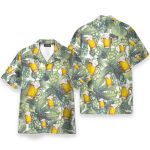 Hops And Craft Beer In Tropical Green Leaves Hawaiian Shirt & Beach Shorts