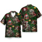 Pirate Christmas Skulls Men'S Button'S Up Shirts Hawaiian Shirt