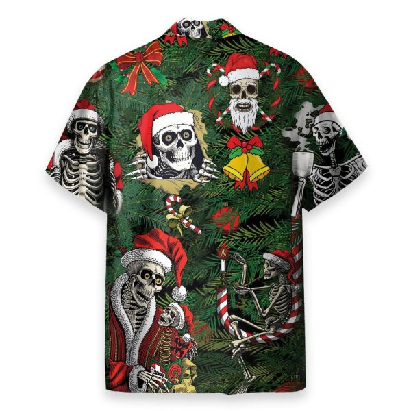 Merry Christmas Skulls Hawaiian Shirt
