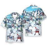 Christmas Let'S Play Hockey Hawaiian Shirt
