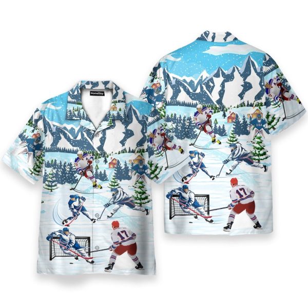 Christmas Let'S Play Hockey Hawaiian Shirt