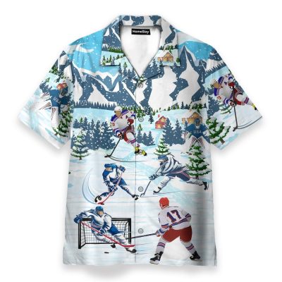 Christmas Let'S Play Hockey Hawaiian Shirt