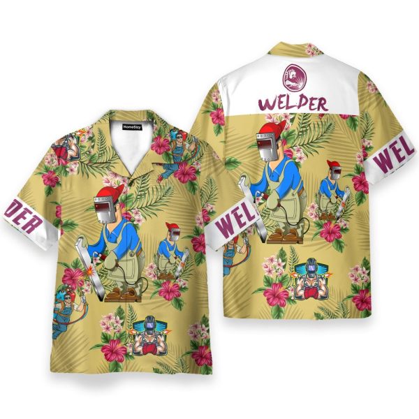 Welder Men'S Button'S Up Shirts Hawaiian Shirt