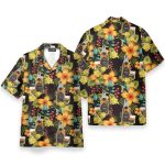 Paradies Whisky Party Tropical Flowers Pattern Hawaiian Shirt & Beach Shorts