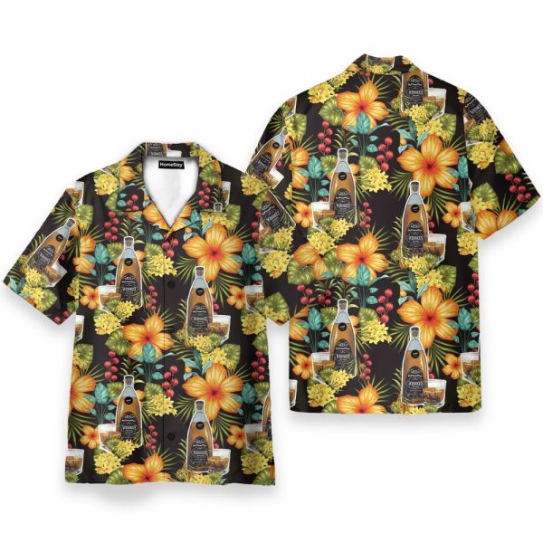 Paradies Whisky Party Tropical Flowers Pattern Hawaiian Shirt & Beach Shorts