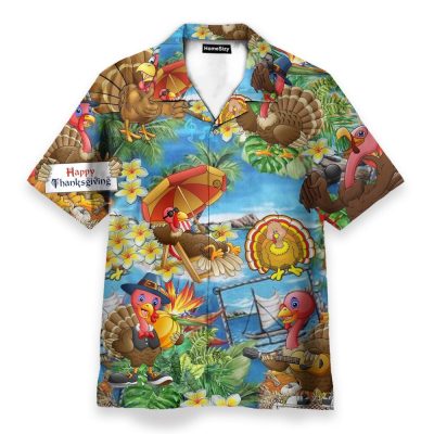 Turkey Happy Thanksgiving Hawaiian Shirt