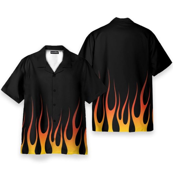 Hot Rod Flame Stencils Cosplay Costume Hawaiian Shirt & Beach Shorts