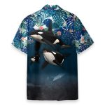Whale Men'S Button'S Up Shirts Hawaiian Shirt