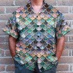 The Most Blue Sparkle Mermaid Tail Ocean Cosplay Costume Hawaiian Shirt & Beach Shorts