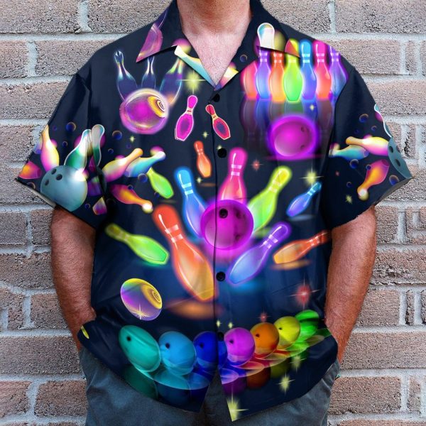 Bowling Men'S Button'S Up Shirts Hawaiian Shirt
