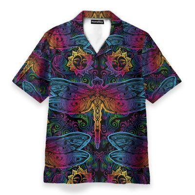 Hippie Mandala Dragonfly Hawaiian Shirt