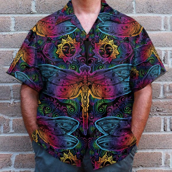 Hippie Mandala Dragonfly Hawaiian Shirt