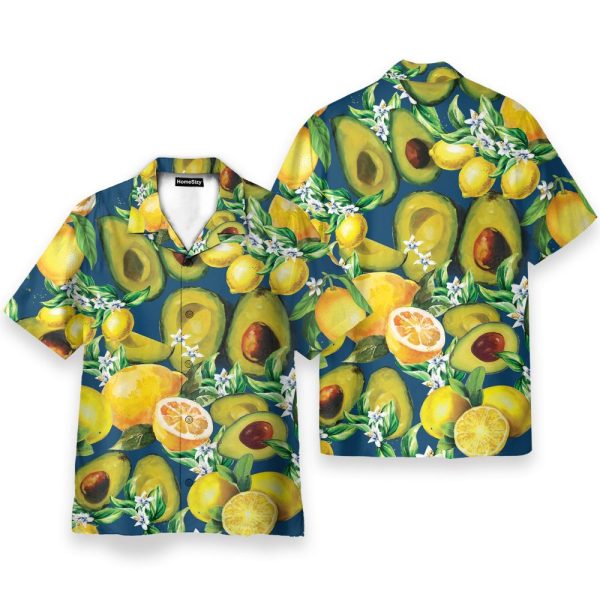 Hello Summer, Avocado And Lemon Fruits Hawaiian Shirt & Beach Shorts
