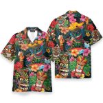 Aloha Summer Tiki Tiki Surfuring Hawaiian Shirt