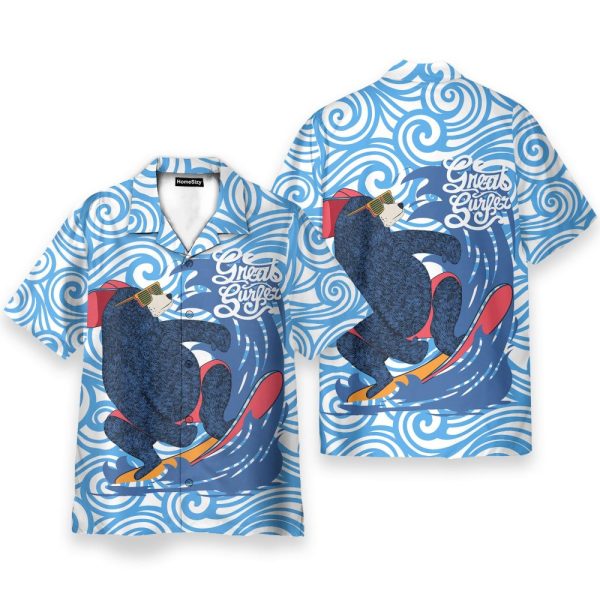 Funny Greart Surfer Surfing Bear Hawaiian Shirt