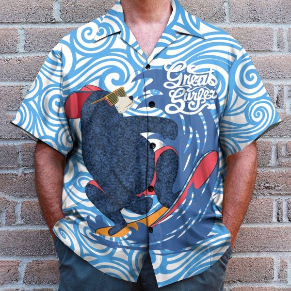 Funny Greart Surfer Surfing Bear Hawaiian Shirt
