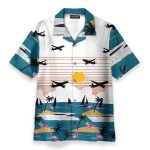 Summer Beach Flamingo And Planes Hawaiian Shirt