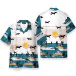 Summer Beach Flamingo And Planes Hawaiian Shirt