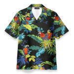 Parrot Tropical Green Leaves Pattern Hawaiian Shirt