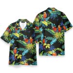 Parrot Tropical Green Leaves Pattern Hawaiian Shirt