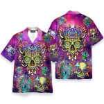 Skull Mushroom Hippie Men'S Button'S Up Shirts Hawaiian Shirt