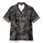 Vintage Rock & Roll Skull Hawaiian Shirt
