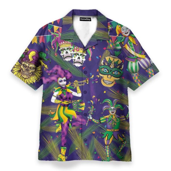 Mardi Gras Men'S Button'S Up Shirts Hawaiian Shirt