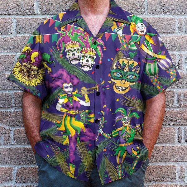 Mardi Gras Men'S Button'S Up Shirts Hawaiian Shirt