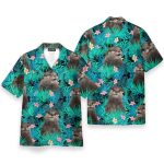 Cute Otter Tropical Leaves Pattern Hawaiian Shirt