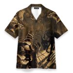 Scary Black Wolf Men'S Button'S Up Shirts Hawaiian Shirt