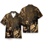 Scary Black Wolf Men'S Button'S Up Shirts Hawaiian Shirt