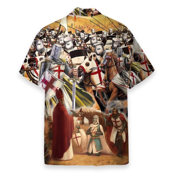 Templar Knight Men'S Button'S Up Shirts Hawaiian Shirt
