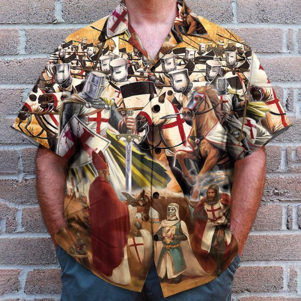 Templar Knight Men'S Button'S Up Shirts Hawaiian Shirt