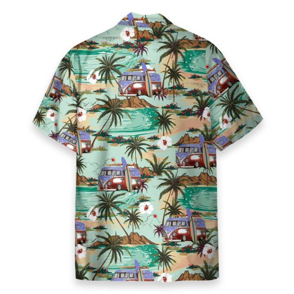 Hippie Campervans Caravan Beach Hawaiian Shirt & Beach Shorts