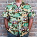 Hippie Campervans Caravan Beach Hawaiian Shirt & Beach Shorts