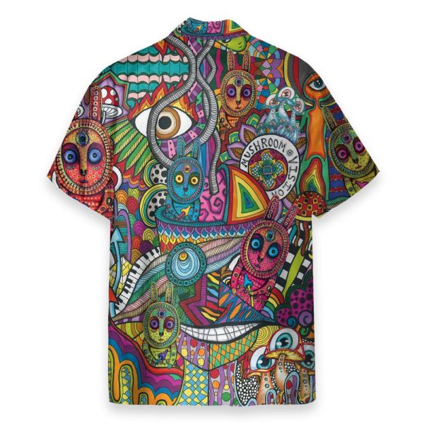 Colorful Mushroom Vision Hippie Hawaiian Shirt