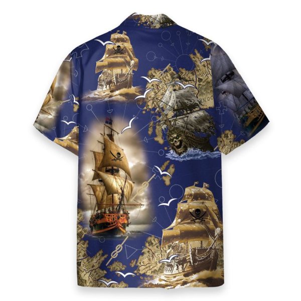 Pirate Boat Men'S Button'S Up Shirts Hawaiian Shirt