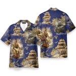 Pirate Boat Men'S Button'S Up Shirts Hawaiian Shirt