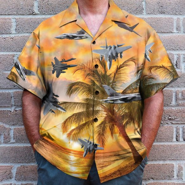 Air Force Mcdonnell Douglas F-15 Eagle Hawaiian Shirt