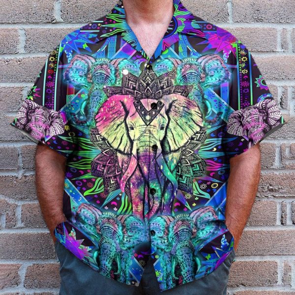 Hippie Mandala Elephant Hawaiian Shirt