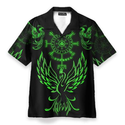 Viking Phoenix Vegvisir Men'S Button'S Up Shirts Hawaiian Shirt