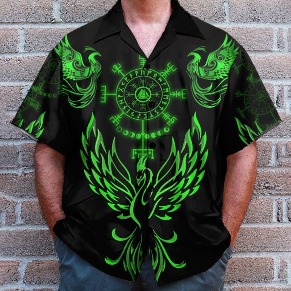 Viking Phoenix Vegvisir Men'S Button'S Up Shirts Hawaiian Shirt