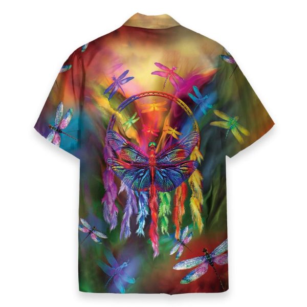Watercolor Dragonfly And Dreamcatcher Hawaiian Shirt
