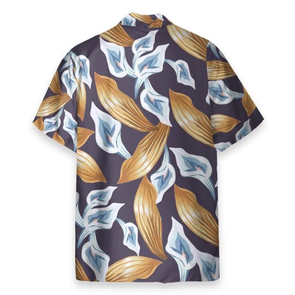 Tom Selleck Magnum Pi Calla Lily Purple Cosplay Costume Hawaiian Shirt & Beach Shorts