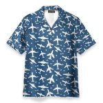 Blue And White Aeroplanes Hawaiian Shirt & Beach Shorts